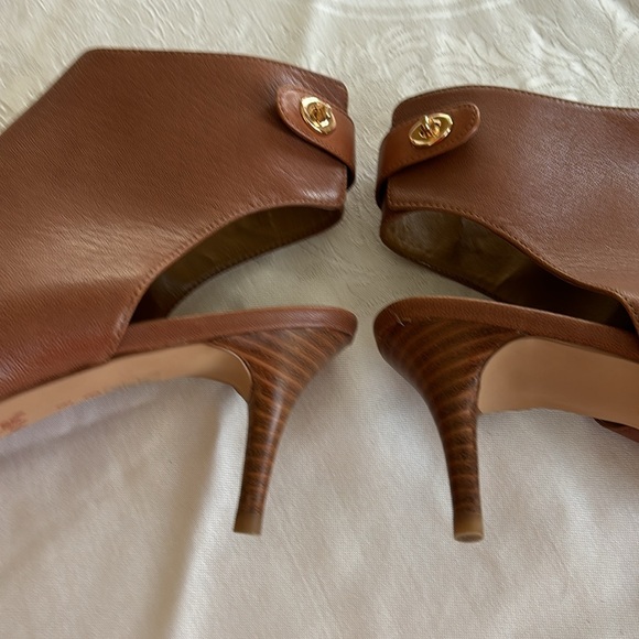Coach Marietta Burnish Calf Turnlock Booties ginger color - Picture 7 of 9